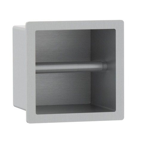 Fortifura Calvi Toiletrolhouder - inbouw - 17.3x17.3x15.3cm - PVD - geborsteld RVS SW1126059