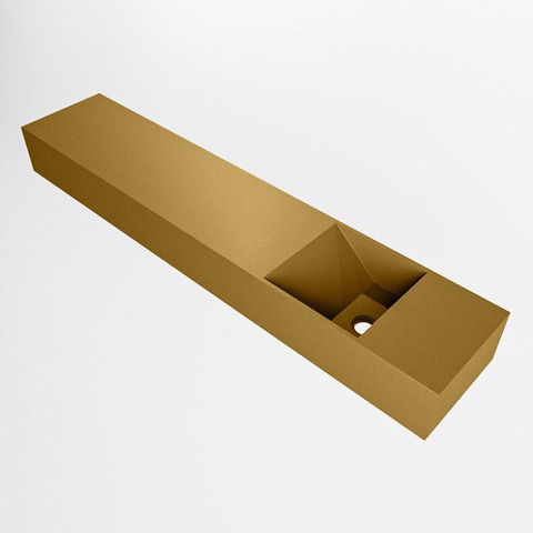 MONDIAZ TYNE lave-mains - 110x23x12cm - vasque droite - sans trou robinet - oro (doré) SW1026176