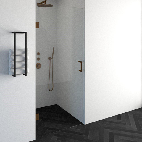BRAUER Void nisdeur helder glas 90x200 omkeerbaar incl. glascoating PVD koper geborsteld SW486589