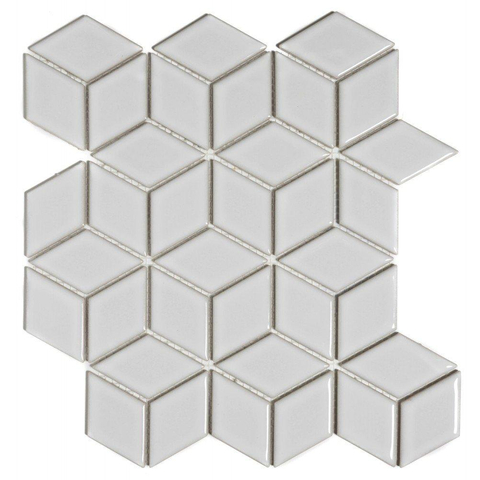 The Mosaic Factory Paris carrelage mosaïque 26.6x30.5cm pour mur intérieur et extérieur bucket Porcelaine Blanc Brillant SW75886