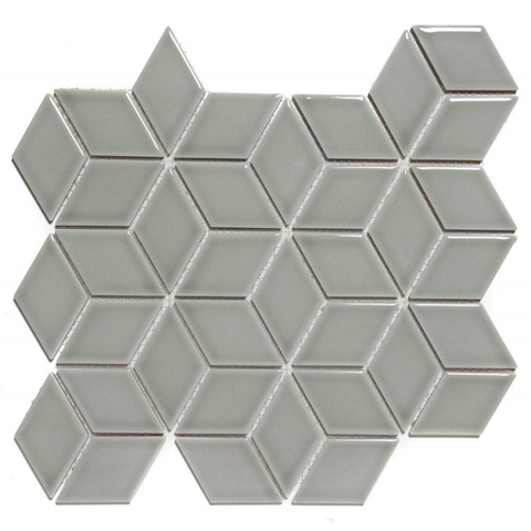 The Mosaic Factory Paris mozaïektegel - 27x31cm - 6mm - glans light grey (grijs) SW75887