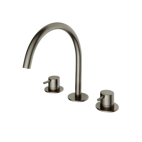 Hotbath Cobber Inbouw wastafelmengkraan - mat/glans verouderd ijzer (zwart) SW440780