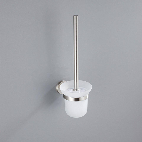 Fortifura Calvi Toiletset 3-delig - toiletrolhouder - zonder klep - toiletborstel - handdoekhaak dubbel rond - PVD - geborsteld RVS SW1248431