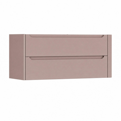 H&R Badmeubelen Juice Meuble sous lavabo - 120x45x50cm - angle droit arrondi - 2 tiroirs - poignée intégrée - strawberry SW1489661