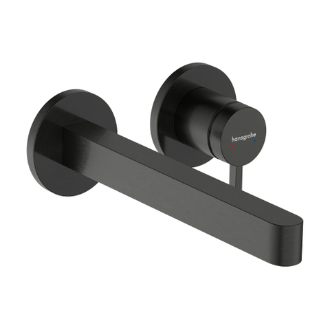 Hansgrohe Finoris Wastafelmengkraan - eengreeps - inbouw - voorsprong 22.8cm - afvoerplug - zwart chroom SW1388353