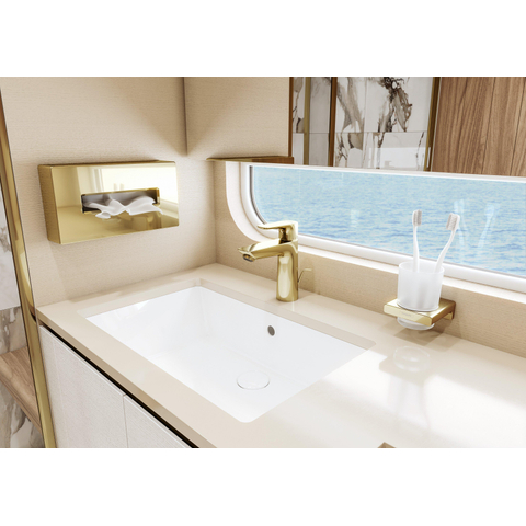 Hansgrohe Talis e Eengreeps wastafelmengkraan - 110 - coolstart - met PopUp - trekwaste - glans goud SW297651