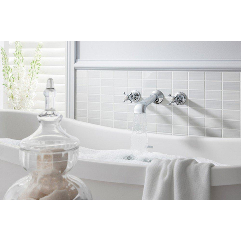 Ensemble de robinet Crosswater Belgravia - encastrable - 3 trous - poignée croix - 14,1 cm bec - chrome SW24294