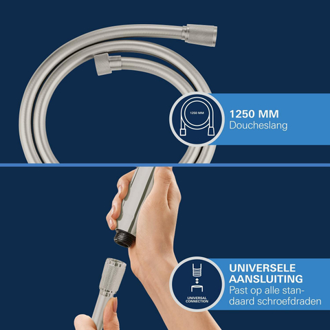 Grohe Silverflex Doucheslang - 125cm - glad - Supersteel (RVS) SW73271