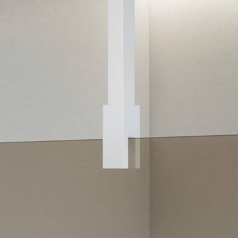 Fortifura Galeria Douche à l'italienne - 80x200cm - Fumé - Bras plafond - Blanc mat SW957649