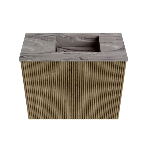 Mondiaz JOYA-DLUX 50cm toiletmeubel - kleur Dusk - Wastafel FAYE positie Rechts Zonder kraangat kleur Sombra. SW1426121