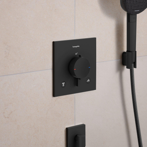 Hansgrohe Ecostat Comfort E mitigeur thermostatique encastré - 2 fonctions - avec partie encastrée - noir mat SW1481450