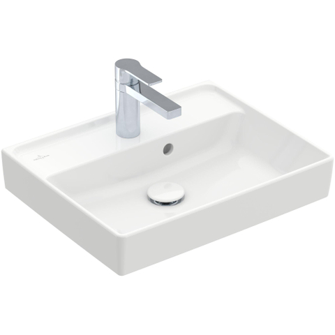 Villeroy & Boch Collaro fontein - 50x40cm - met overloop - 1 kraangat - White Alpine (glans wit) SW358368