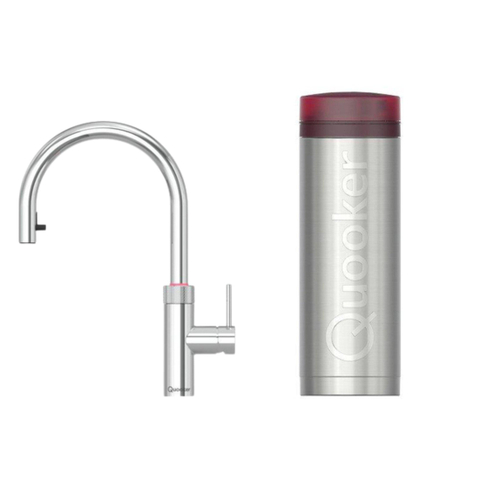 Quooker Flex Round kokendwaterkraan - draaibare & uittrekbare uitloop - PRO3 reservoir - Warm / kokend water - chroom SW75950