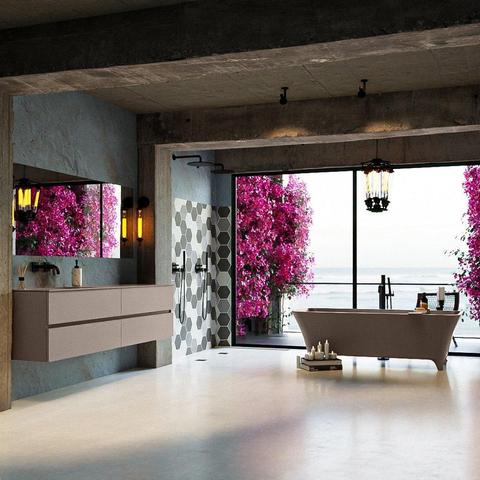 MONDIAZ LUNDY Baignoire îlot - 170x75cm - Smoke SW491593