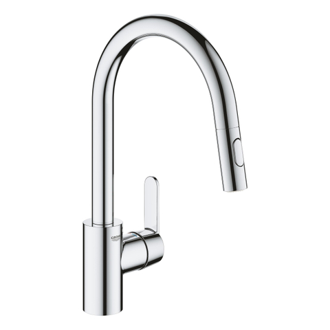 Grohe Get 1-gats Keukenkraan - hoge draaibare uitloop - met handdouche - voorsprong 22.3cm - chroom SW280652