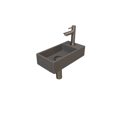 INK Versus Fonteinset - 36x18x9cm - wasbak links - 1 kraangat - Quartz beton/brushed nickel SW439693