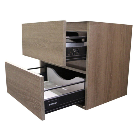 Saniclass Nexxt Wastafelonderkast - 60x46x55cm - 2 greeploze softclose lades - 1 sifonuitsparing - MFC - legno viola SW72243