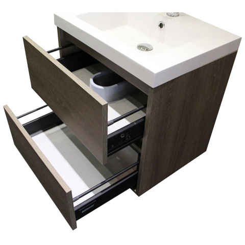 Saniclass Nexxt Meuble sous lavabo 59x45.5x55cm sans poignées avec 2 tiroirs softclose MFC legno viola SW72243