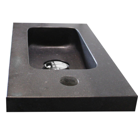 Saniclass Black Spirit lavabo WC 40x22cm avec trou pour robinetterie noir SW31993