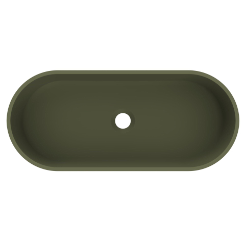 Arcqua Case waskom - 60x26cm - Ovaal - Cast marble Mat groen SW909492