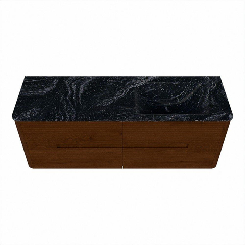 Mondiaz CIRO-DLUX Badkamermeubelset - 140x45x50cm - Solid surface wastafel Lava - 1 wasbak Rechts - 1 kraangat - 4 lades - Ruby SW1531628