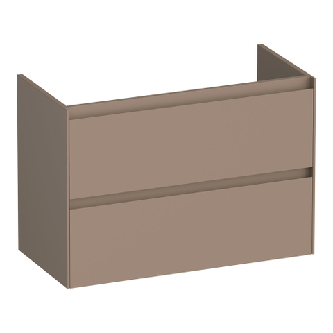 BRAUER Inspire meuble sous-lavabo peu profond 80 2 tiroirs softclose - sans poignées - 1 découpe pour siphon - moka mat SW1204226
