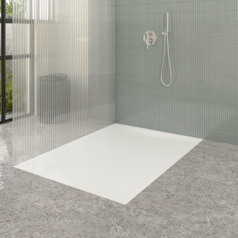 Villeroy & Boch Ecora douchebak - 140x100x3.5cm - afvoer korte zijde - white alpine (wit) SW1559017