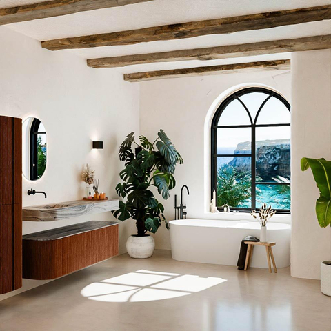 MONDIAZ THOR-DLUX 160cm meuble de salle de bains arrondi gauche + droite couleur Ruby avec 1 tiroir et 2 portes. Vasque suspendue CLOUD gauche sans trou de robinet couleur Sombra. SW1465386