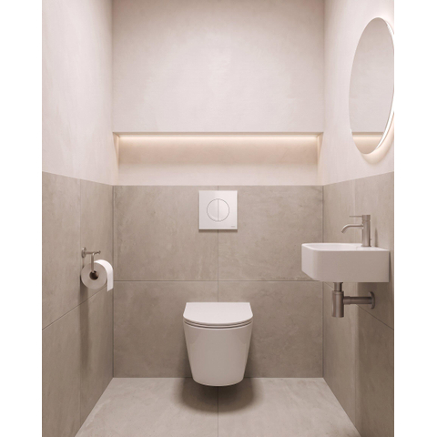 QeramiQ Dely Pack WC - réservoir encastré Wisa - plaque de déclenchement blanche - abattant WC softclose 35 mm - blanc brillant SW1222065