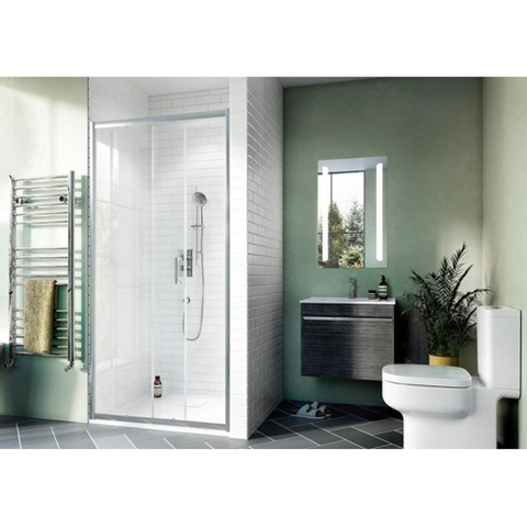 Crosswater Kai porte de douche coulissante - 140x190cm - avec verre de sécurité 6mm - clair aluminium argenté SW487332