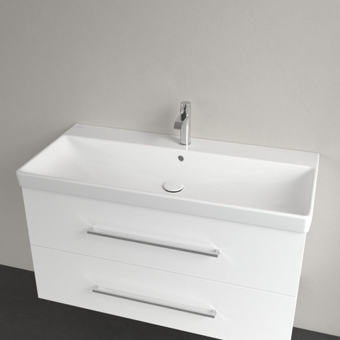 Villeroy & Boch Avento meubelwastafel - 100x47cm - 1 kraangat - met overloop CeramicPlus - White Alpine (glans wit) SW59847