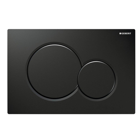 Geberit Sigma01 bedieningsplaat - 2-toets spoeling - ronde knoppen - gitzwart RAL - 9005 - dualflush - glans git zwart 0700524