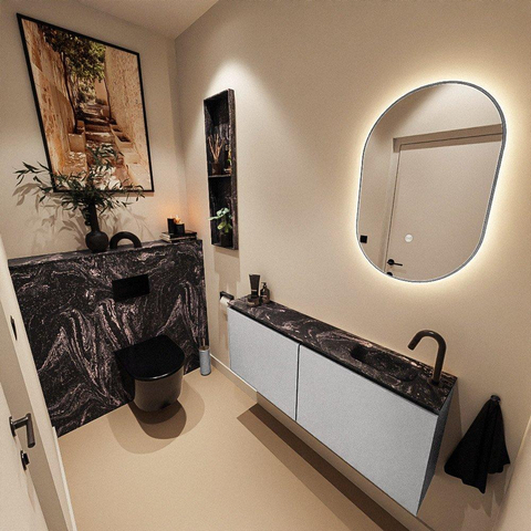 MONDIAZ TURE-DLUX Meuble de toilette 120 cm Plata. Lavabo EDEN Lava position à droite. Avec 1 trou de robinet. SW1103992