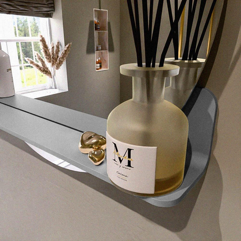 Mondiaz SPOT miroir – Ø 70 cm – avec tablette – Plata (bleu argenté) SW1235582