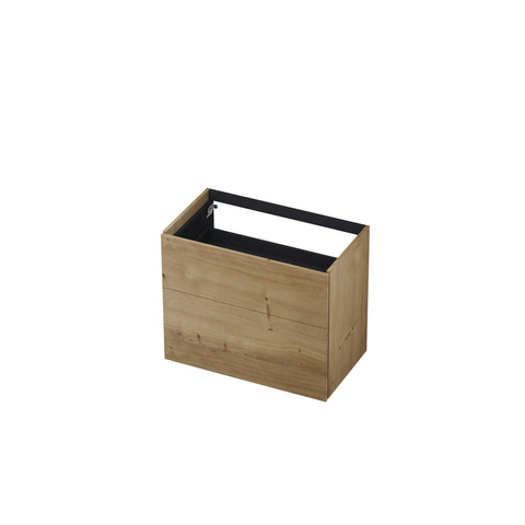 INK Wastafelonderkast - 80x45x65cm - 2 lades - push to open - met rechte opdekfronten - MDF - Ash grey SW493572