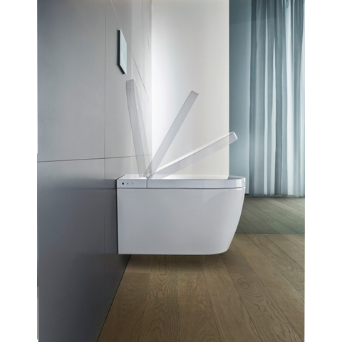 Duravit Sensowash Starck F Lite douchewc - 37.8x57.5cm - spoelrandloos - met closetzitting - compact - glans wit SW420600
