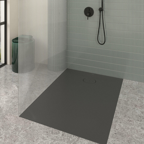 Villeroy & Boch Ecora douchebak - 120x90x3.5cm - afvoer korte zijde - anthracite (antraciet) SW1558889