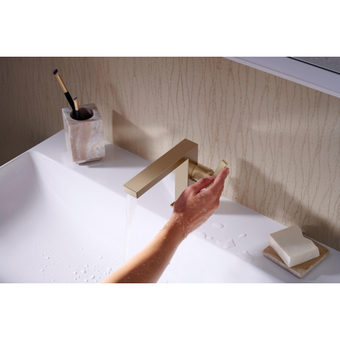 Hansgrohe Tecturis E 1 greeps wastafelkraan - 110 Fine - coolstart - met PushOpen - waste set - geborsteld brons SW918708