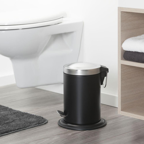 Sealskin Acero Poubelle à pédale 3 litres sur pied Noir CO361732419