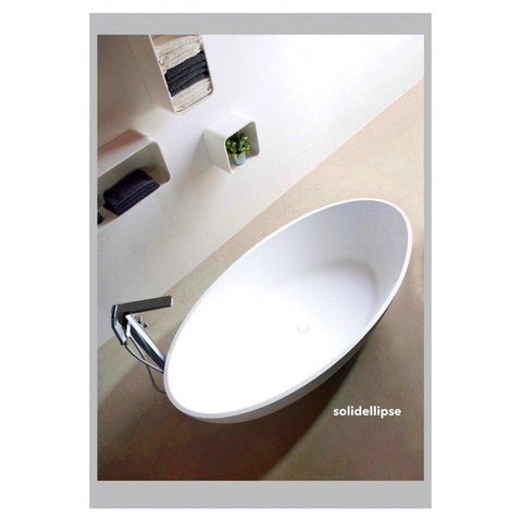 Ideavit Solidellipse Vrijstaand bad 180x88cm ovaal Solid surface wit SW85894