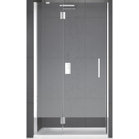 Novellini Louvre G Porte de douche pour niche 88/91x195cm - tournant gauche- mat Chrome mat SW77291