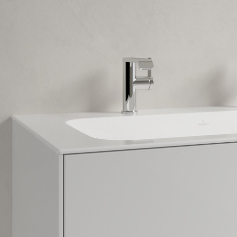Villeroy & Boch Finion lavabo à poser sur meuble - avec 2 trous de robinet 100x50cm - ceramic+ sans trop-plein blanc SW106524
