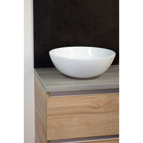 H&R Badmeubelen waskom - 39x14.5cm - keramiek wit SW87507