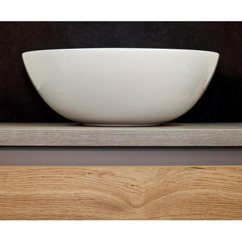 H&R Badmeubelen waskom - 39x14.5cm - keramiek wit SW87507