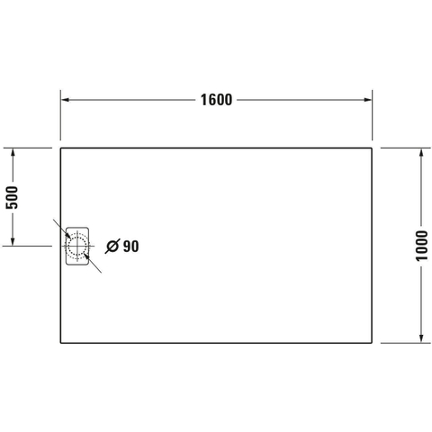 Duravit Stonetto Kunststof douchebak (Solid Surface) rechthoekig - 160x100x5cm - wit SW85970