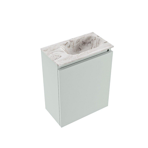 MONDIAZ TURE-DLUX Meuble de toilettes 40cm Greey. Lavabo EDEN Glace position à droite. Avec 1 trou de robinet. SW1103276