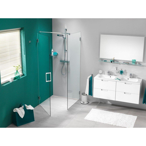 Sealskin I AM Porte pivotante avec paroi latérale 100x100x200cm Chrome argenté brillant 8mm verre clair avec anticalcaire SW88950