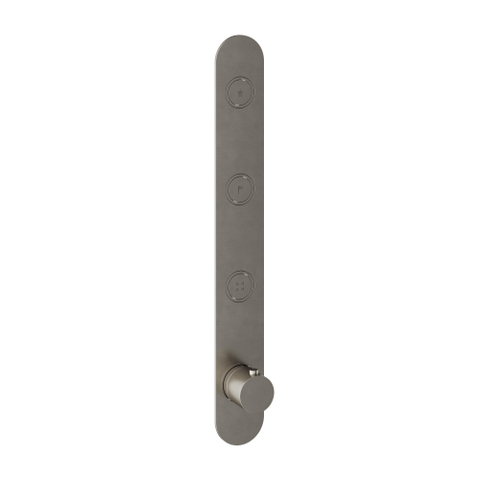Hotbath Cobber Afbouwdeel inbouwthermostaat - met 3 pushbuttons verticale plaatsing - geborsteld nikkel (RVS) SW229957