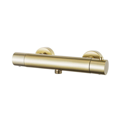 Fortifura Calvi douchekraan - met glijstangset - met ronde handdouche - gladde doucheslang - PVD - geborsteld messing (goud) SW811948
