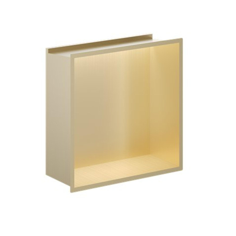 Crosswater Douche Nis - 30.5x30.5cm - LED-lichtstrip - geborsteld messing (goud) SW1176224